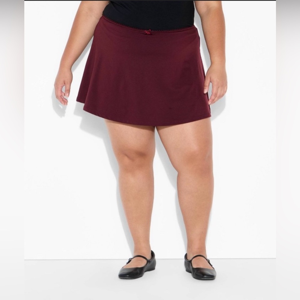Women’s Seamless Mini Skort-Burgundy XXL